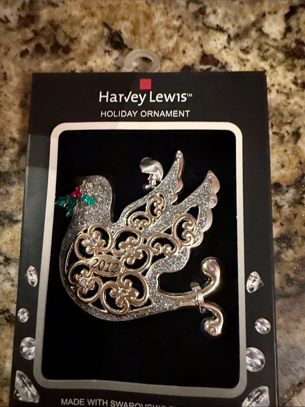 Silver Plated Dove Holiday Ornament - 2012